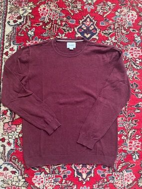 Pull&Bear Men's Crewneck Sweater in Burgundy